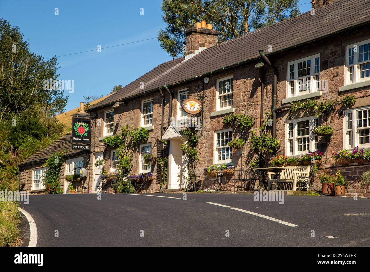 Le Rose and Crown Country coaching inn à Allgreave dans le Peak District anglais, Derbyshire Angleterre Banque D'Images