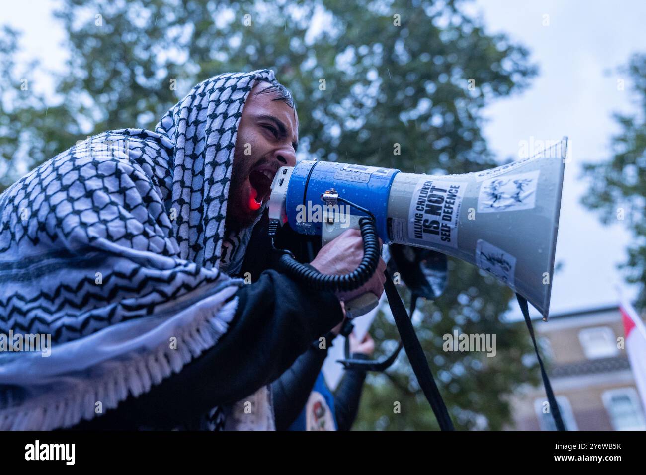 Londres, Royaume-Uni. 26 SEP, 2024. Alors que Netanyahou rejette le cessez-le-feu de 21 jours au Liban, les manifestants se sont rassemblés devant Downing Street, exigeant que le Royaume-Uni prenne des mesures plus décisives pour instaurer un cessez-le-feu au Liban et à Gaza. Aubrey Fagon/Alamy Live News Banque D'Images