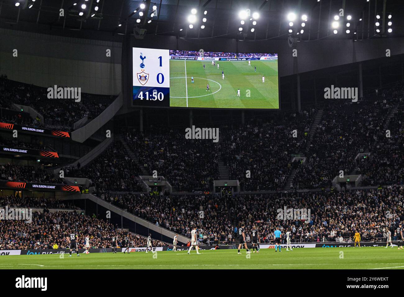 Londres, Angleterre - septembre 26 : vue du stade lors du match de l'UEFA Europa League 2024/25 opposant Tottenham Hotspur FC contre FK Qarabag au Tottenham Hotspur Stadium le 26 septembre 2024 à Londres, Angleterre. (David Horton/SPP) crédit : SPP Sport Press photo. /Alamy Live News Banque D'Images