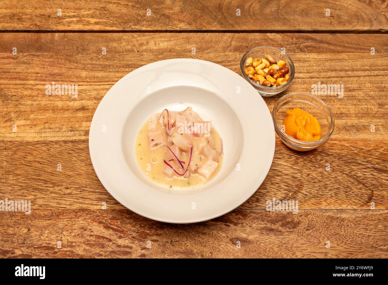 Ceviche il est idéal à déguster par temps chaud ou comme entrée rafraîchissante dans un mea Banque D'Images