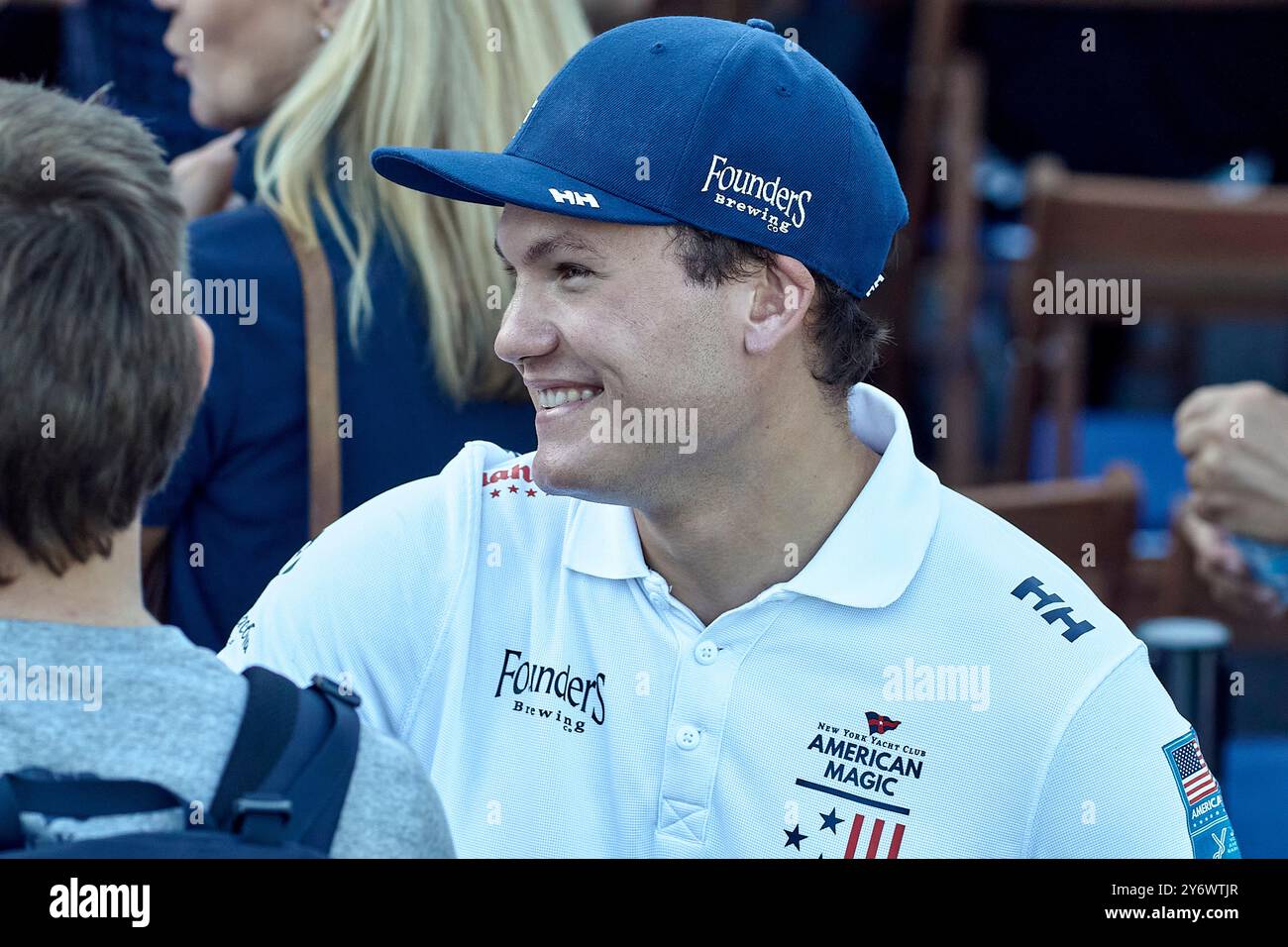 Remise des prix, équipe américaine : New York Yacht Club American Magic Skippered by Harry Melges IV CRÉDIT PHOTO : © Alexander Panzeri/PPL Banque D'Images