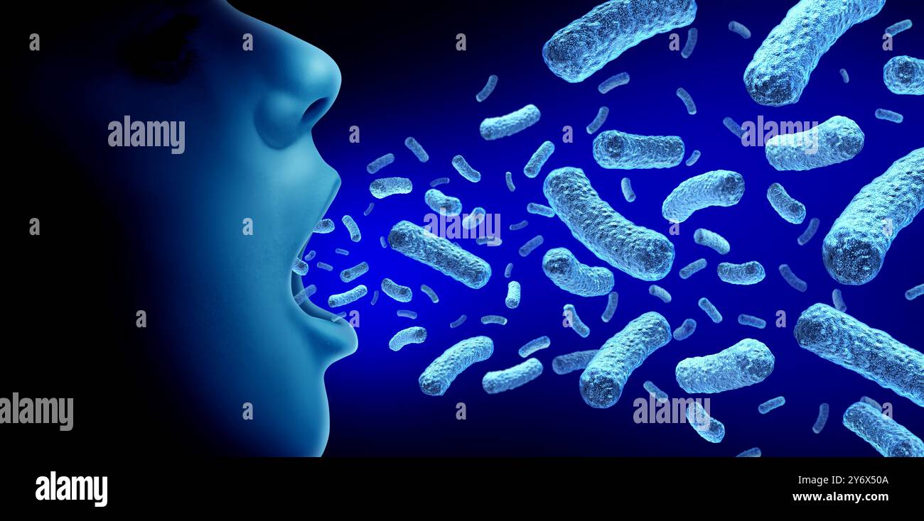 La coqueluche coquelucheuse comme maladie respiratoire contagieuse avec la bactérie Bordetella pertussis infectée par des bactéries de l'esprit respiratoire Banque D'Images La coqueluche coquelucheuse comme maladie respiratoire contagieuse avec la bactérie Bordetella pertussis infectée par des bactéries de l'esprit respiratoire Banque D'Images