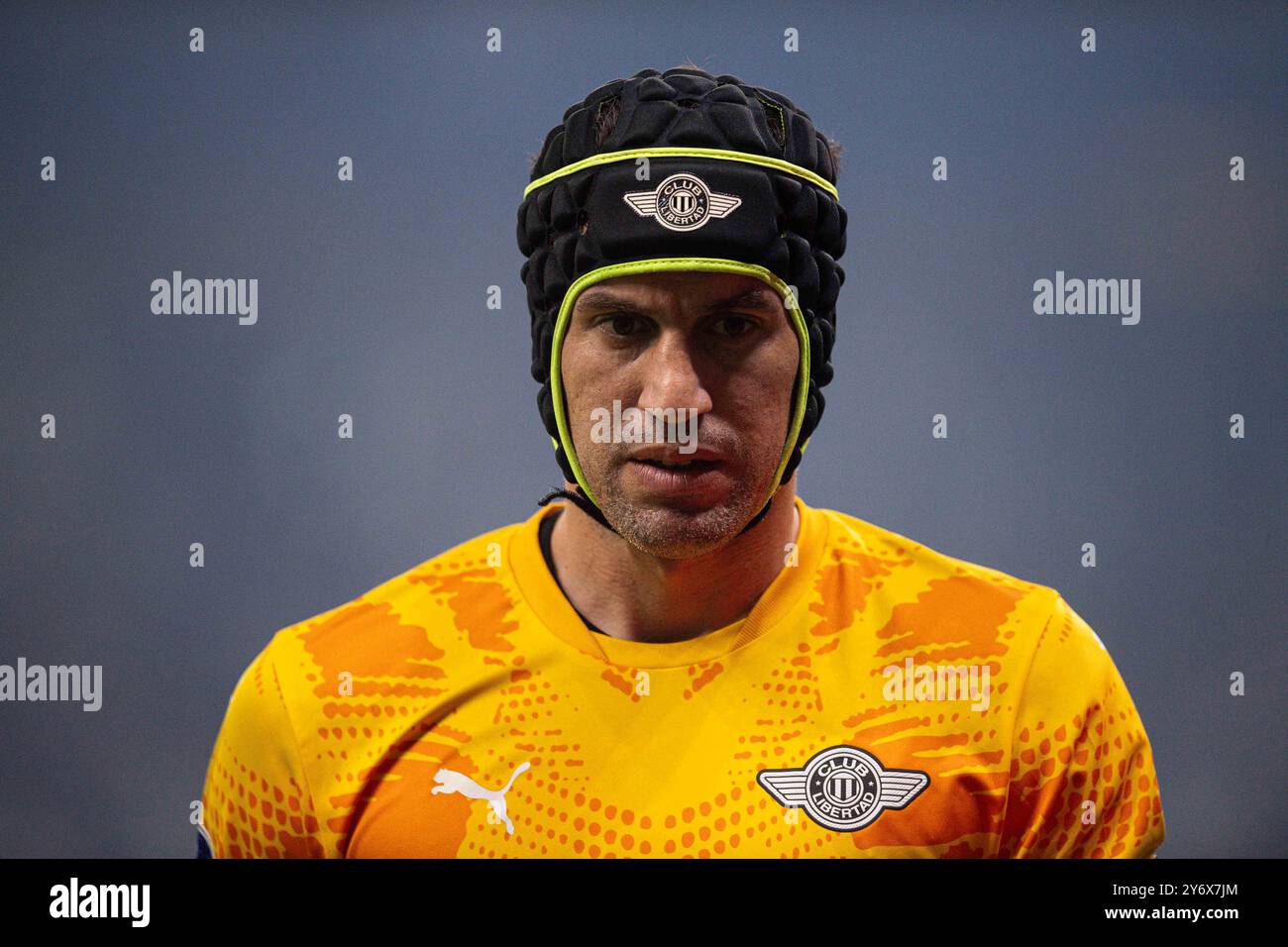 Belo Horizonte, Brésil. 26 septembre 2024. Le gardien de but Martin Silva de Libertad, lors du match de deuxième manche quart de finale entre le brésilien Cruzeiro et le paraguayen Libertad de Copa Sudamericana 2024, au stade Mineirao, à Belo Horizonte, au Brésil, le 26 septembre 2024. Photo : Gledston Tavares/DiaEsportivo/Alamy Live News crédit : DiaEsportivo/Alamy Live News Banque D'Images