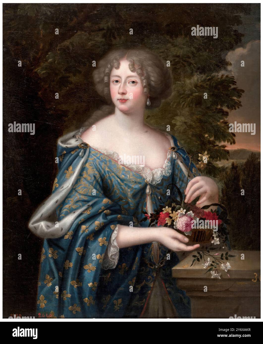 Pierre Mignard copie d'après / 'Elizabeth Charlotte du Palatinat, duchesse d'Orléans'. 1675. Huile sur toile. Musée : Museo del Prado, Madrid, España. Banque D'Images
