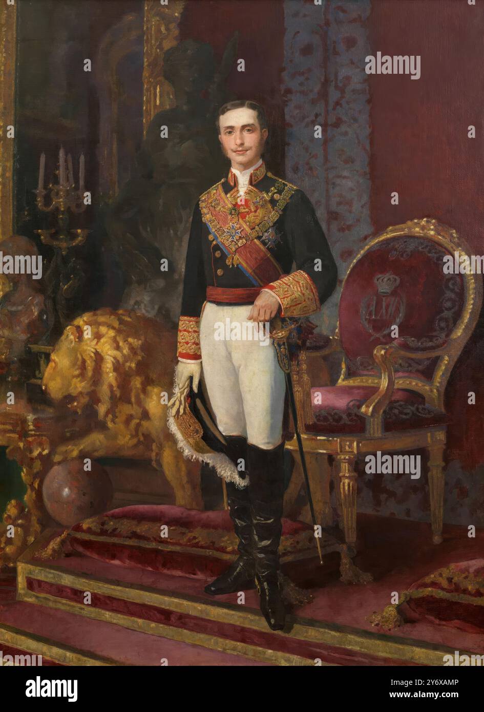 Alejandro Ferrant / Alfonso XII. 1878. Huile sur toile. Musée : Museo del Prado, Madrid, España. Banque D'Images