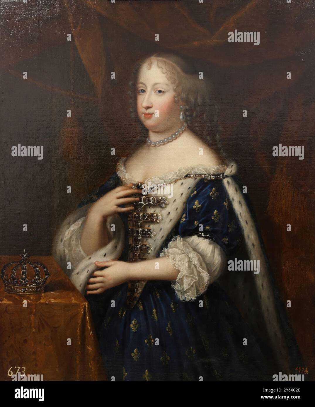 Charles Beaubrun attribué à ; Henri Beaubrun attribué à / 'Marie-Thérèse d'Espagne, reine de France'. Troisième quart du XVIIe siècle. Huile sur toile. Musée : Museo del Prado, Madrid, España. Banque D'Images