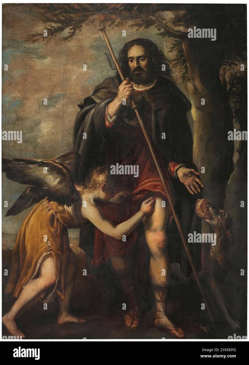 Diego Polo / Saint Roch. Deuxième quart du XVIIe siècle. Huile sur toile. Musée : Museo del Prado, Madrid, España. Banque D'Images