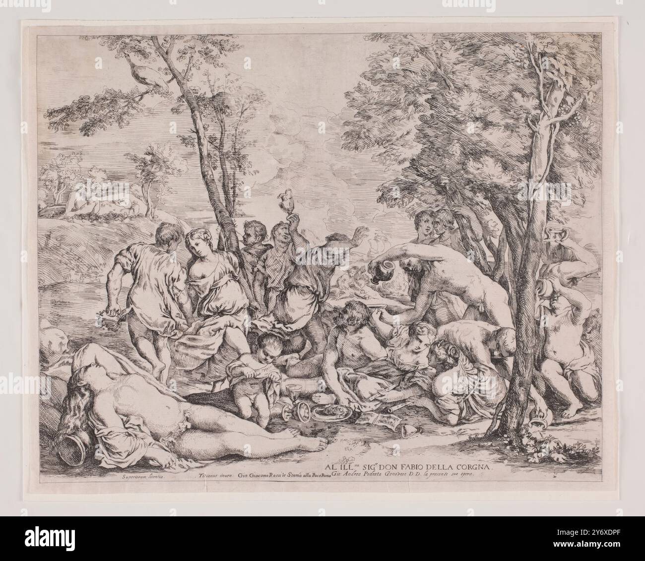 Giovanni Andrea Podestà ( : Titien (Tiziano Vecellio)) ; Giovanni Giacomo de Rossi / les Andriens. 1640 - 1650. Gravure sur papier déposé. Musée : Museo del Prado, Madrid, España. Banque D'Images