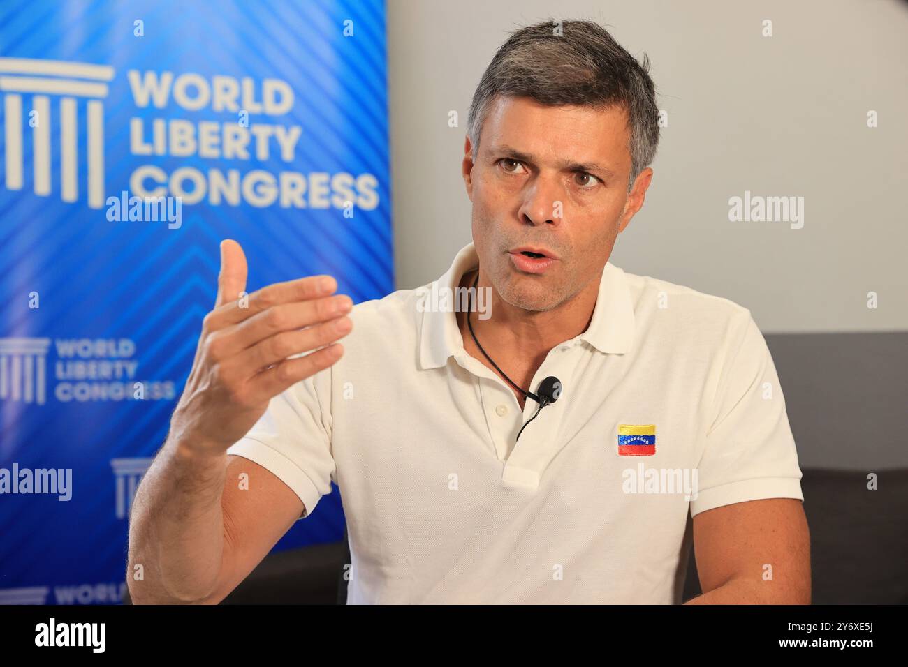 Madrid, 19/09/2024. Entretien avec Leopoldo López, leader de l'opposition vénézuélienne. Photo : Jaime García. ARCHDC. Crédit : album / Archivo ABC / Jaime García Banque D'Images