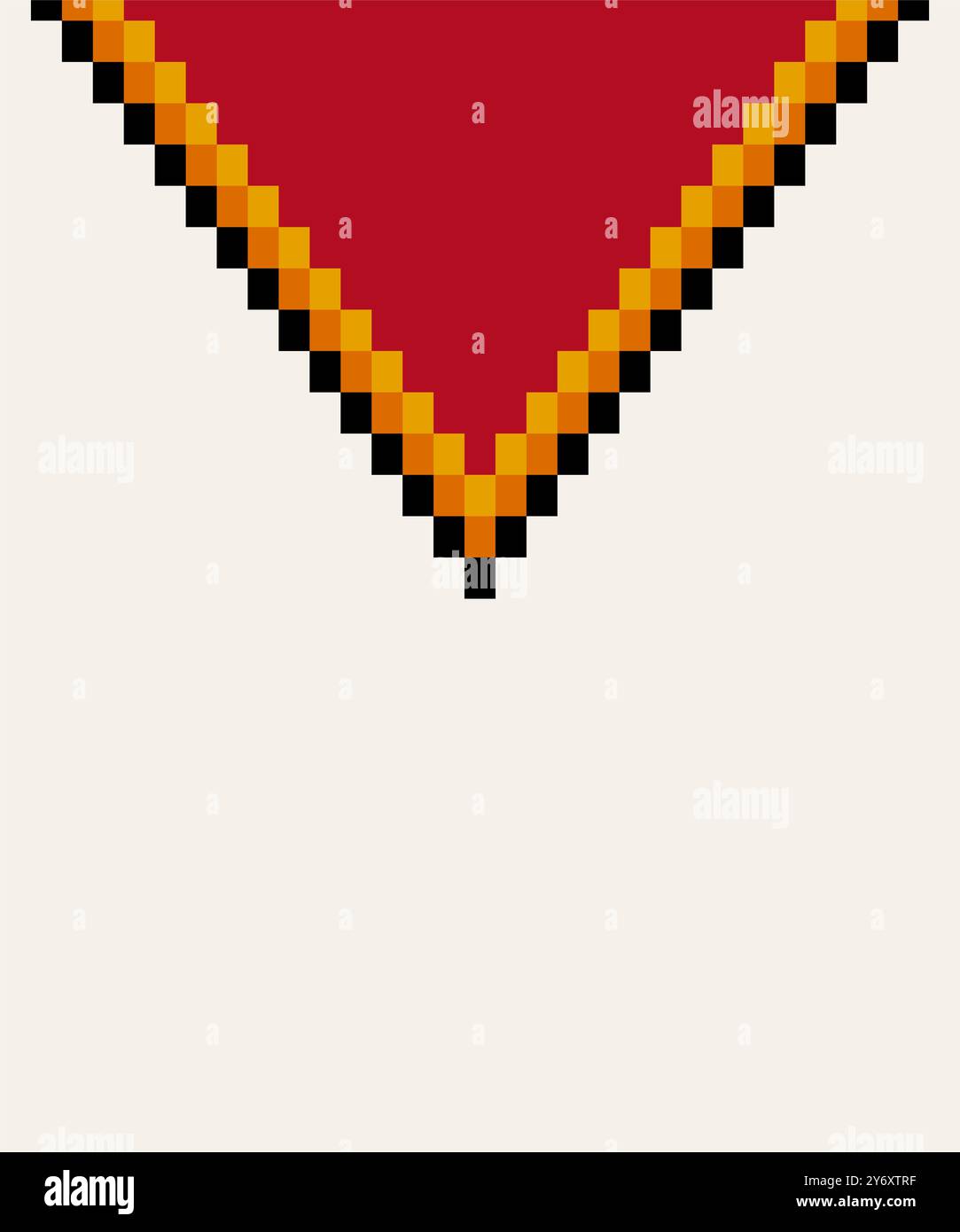 Motif textile de tunique de l'Empire Inca, du 15ème siècle EC. Blocs noirs, oranges et jaunes disposés en marches. Banque D'Images