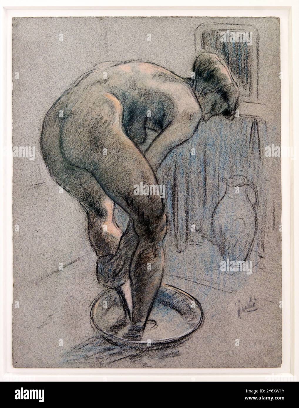 Le bain, vers 1905-1908, fusain et pastel sur papier gris, Julio González, 1876, Barcelone (Espagne) - 1942, Arcueil (France), Centre Pompidou, Nation Banque D'Images