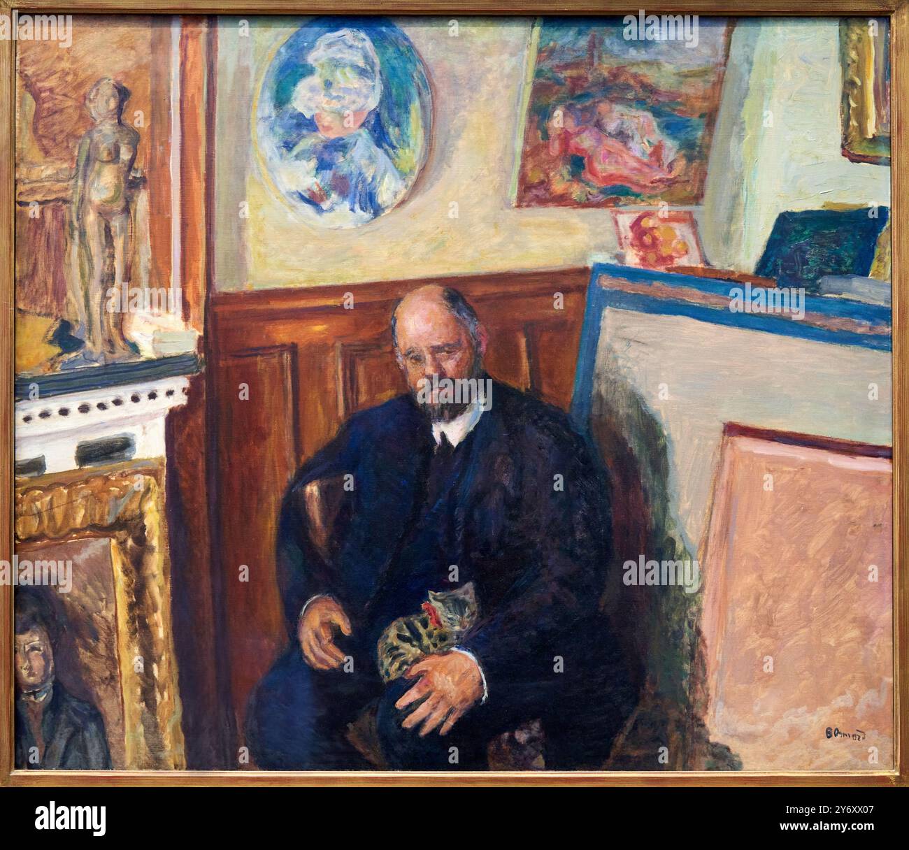 Portrait d'Ambroise Vollard au chat, vers 1924, Pierre Bonnard, (Fontenay-aux-Roses, 1867 - le Cannet, 1947), petit Palais, Mus des Beaux-Arts de la ville de Paris Banque D'Images