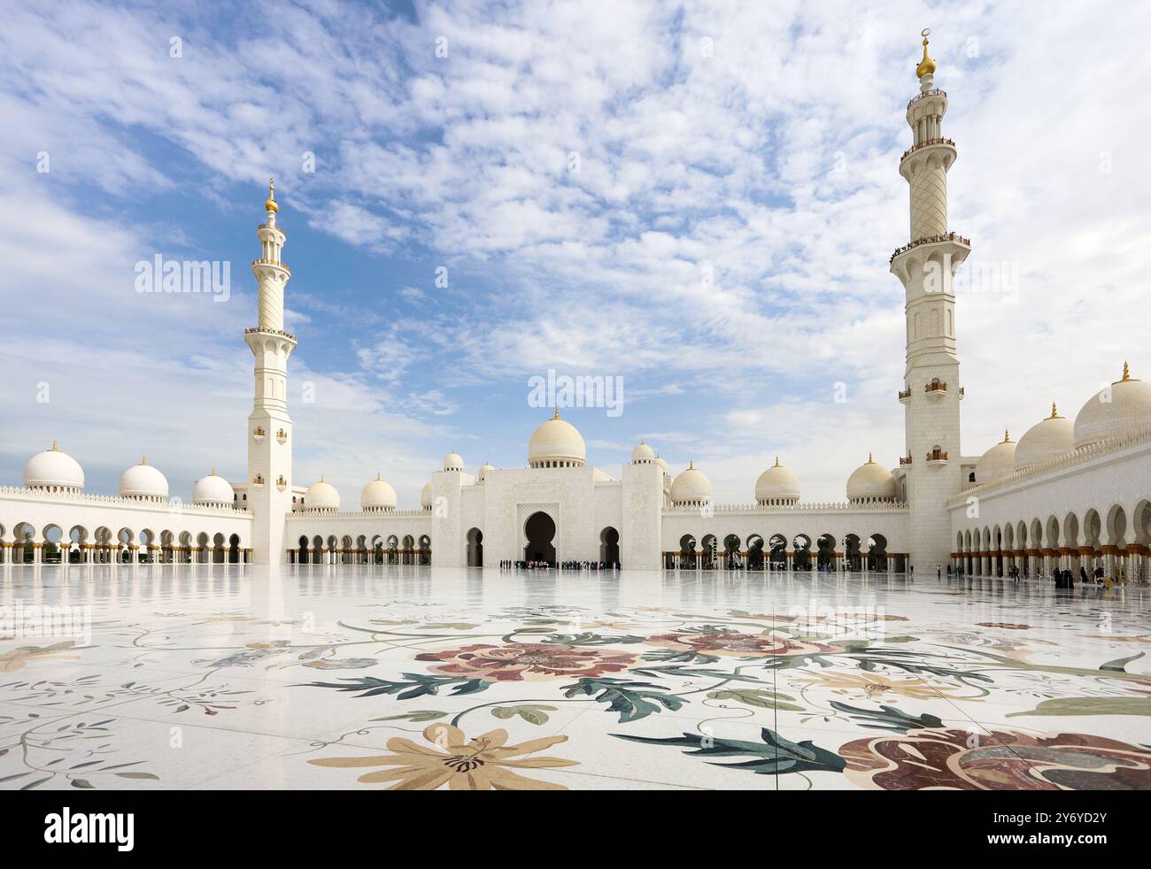 Grande mosquée Sheikh Zayed à Abu Dhabi, Émirats arabes Unis, Banque D'Images