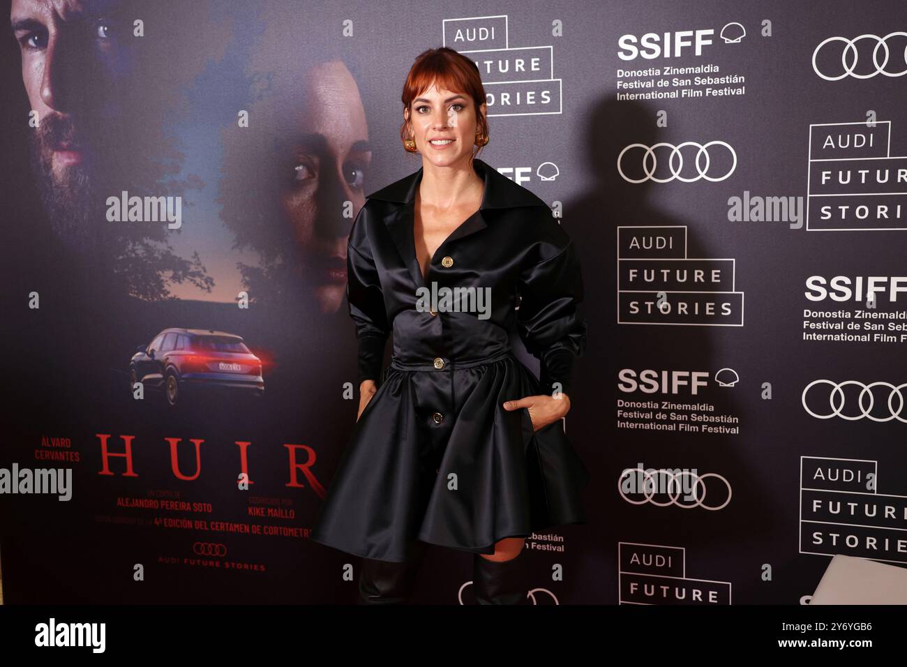 Actress Maggie Civantos attends the premiere of 'Huir', the winning short film of the IV edition of Audi Future Stories at the San Sebastian Film Festival, on September 27, 2024, in San Sebastian (Basque Country, Spain). PHOTOCALL Raúl Terrel / Europa Press 09/27/2024 (Europa Press via AP) Banque D'Images