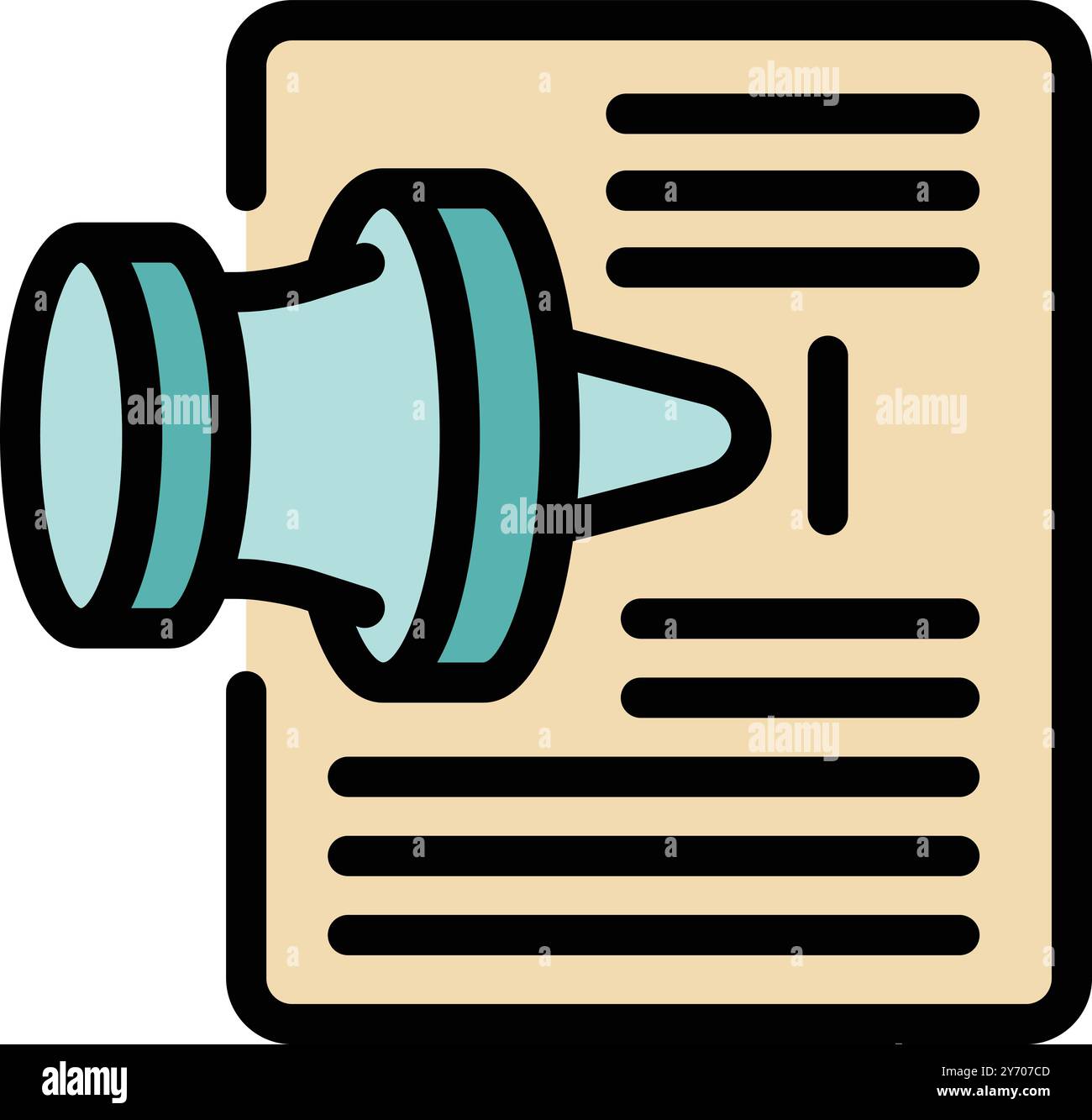 Pictogramme de fixation d'icône de document papier pour la présentation de conception liée à l'éducation et aux affaires Illustration de Vecteur