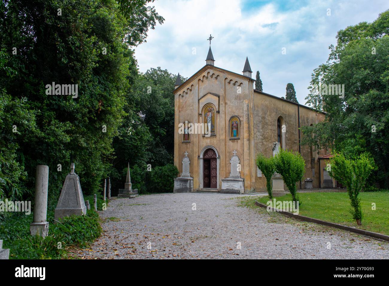 Église ossuaire à San Martino, Italie Banque D'Images