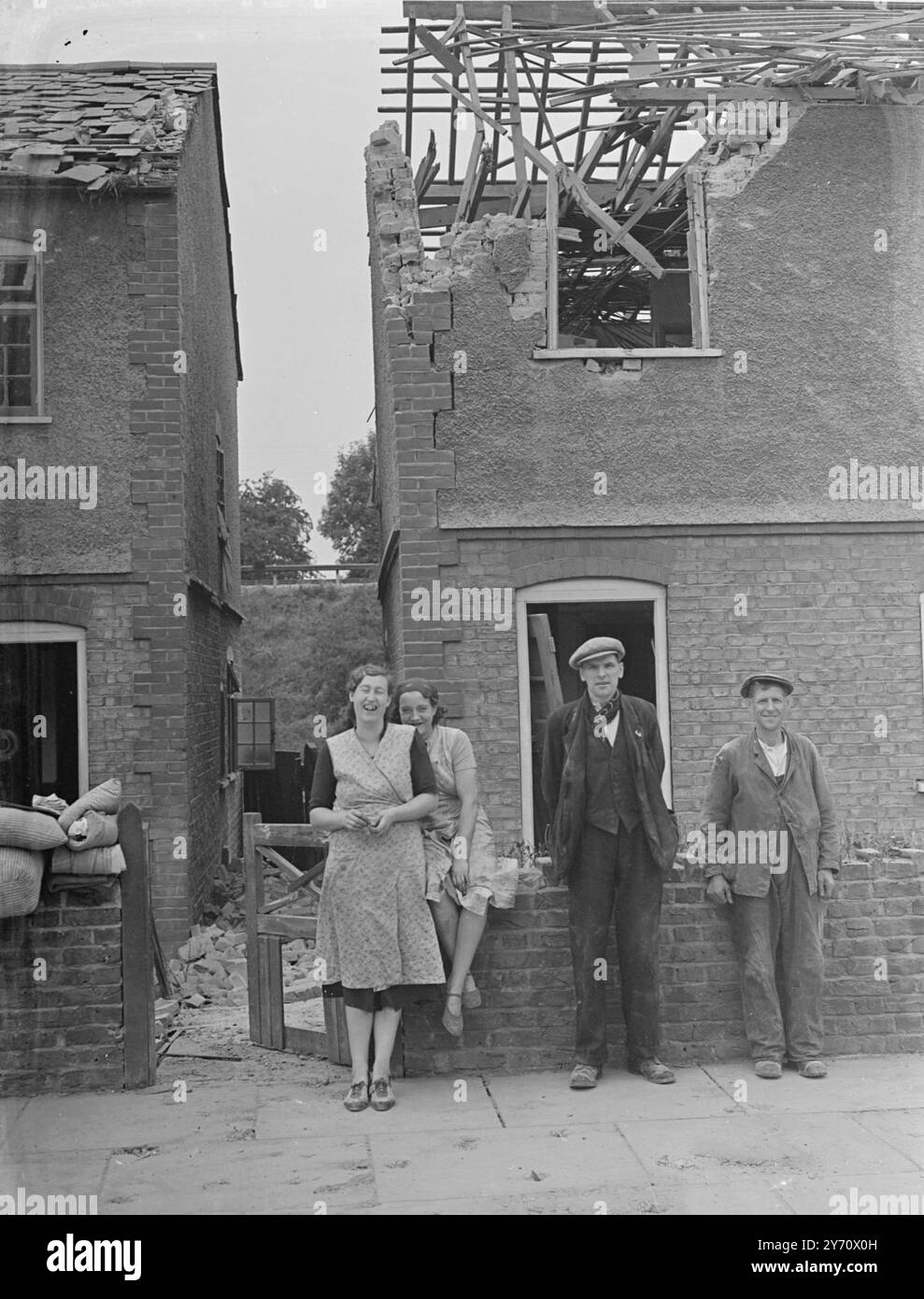 Dégâts aériens RAID. Flotte Nord . 1942 Banque D'Images