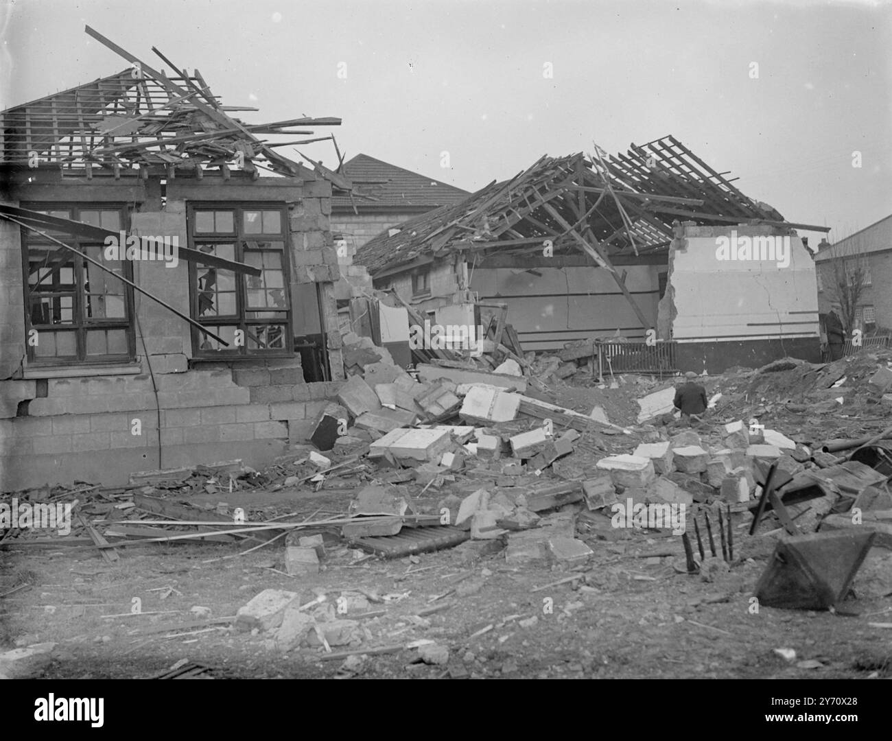 Dégâts aériens RAID. Flotte Nord . 1942 Banque D'Images