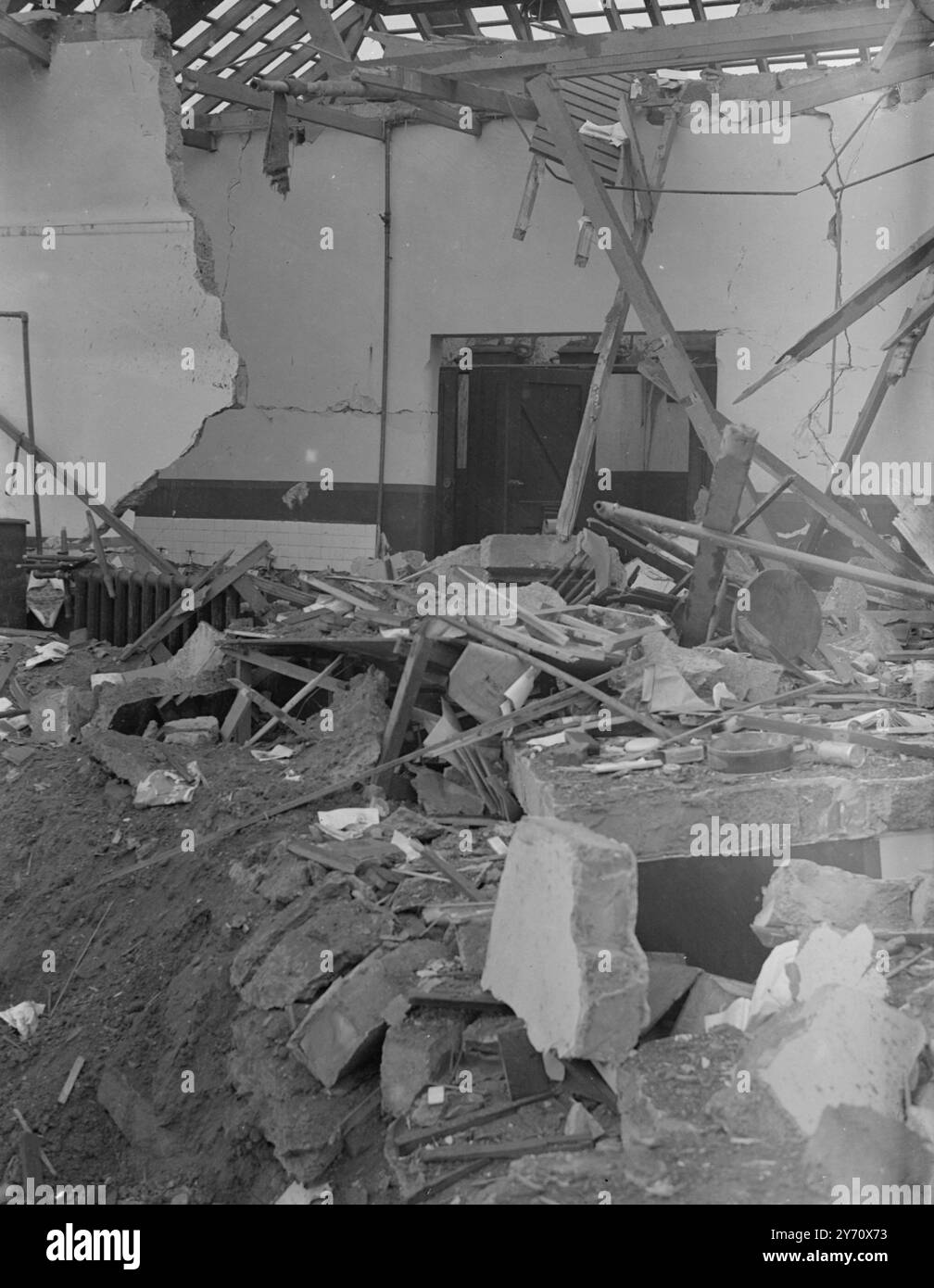 Dégâts aériens RAID. Flotte Nord . 1942 Banque D'Images