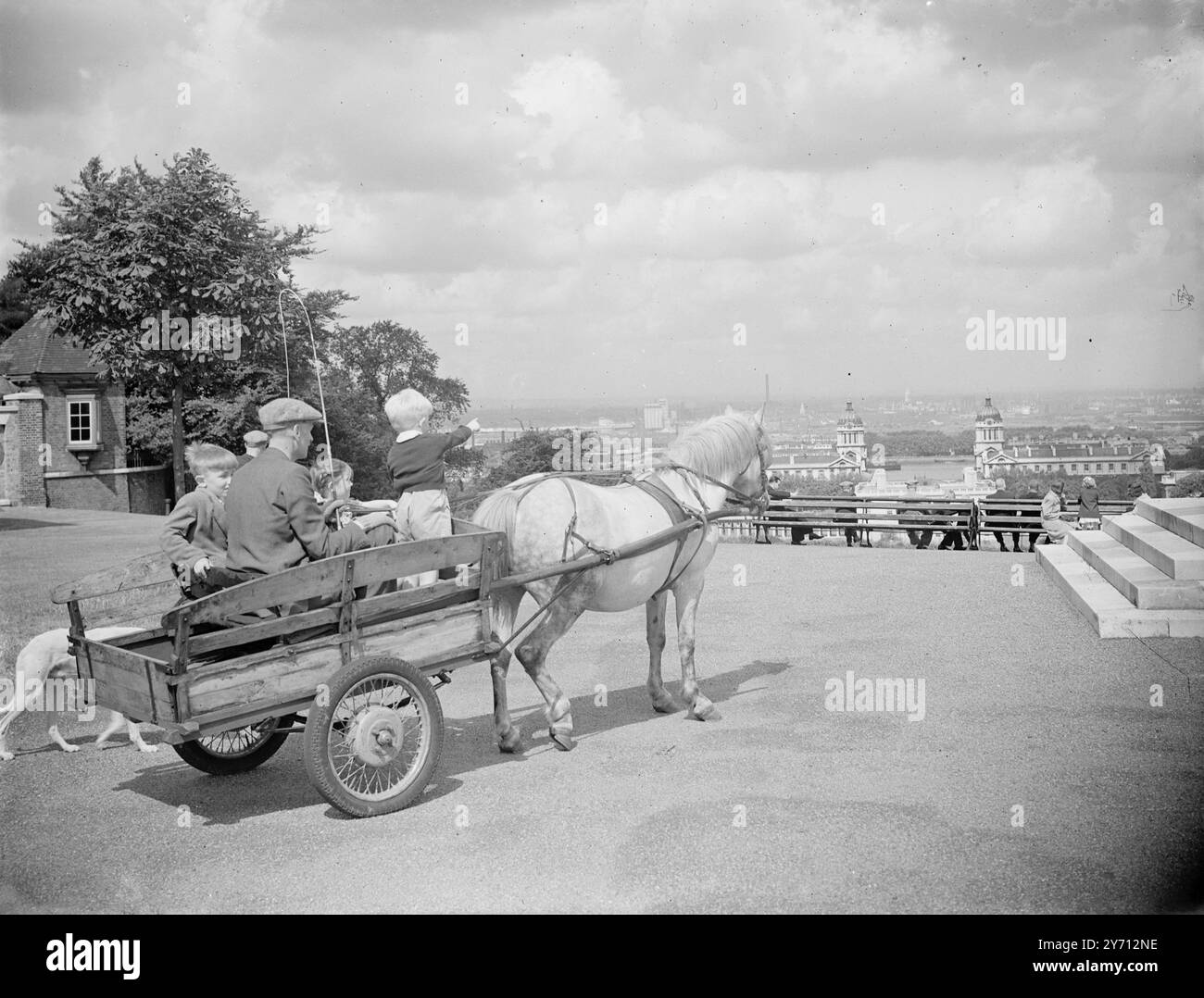 Vue depuis Greenwich Park. 1er janvier 1946 Banque D'Images