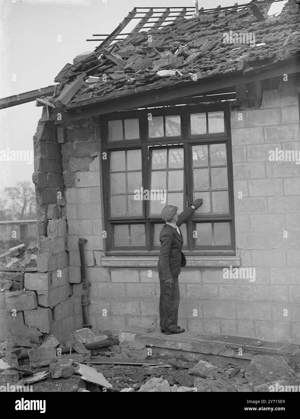 Dégâts aériens RAID. École North Fleet . 1942 Banque D'Images