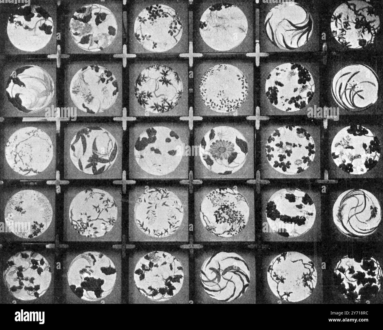 L'exposition japonaise-britannique de 1910 a eu lieu à White City, Londres en Grande-Bretagne du 14 mai 1910 au 29 octobre 1910. Il s'agit de la plus grande exposition internationale à laquelle l'Empire du Japon ait jamais participé et qui est motivée par le désir du Japon de développer une image publique plus favorable en Grande-Bretagne à la suite du renouvellement de l'Alliance anglo-japonaise. On espérait également que l'exposition de produits manufacturés conduirait à une augmentation du commerce japonais avec la Grande-Bretagne. A voir à l'exposition anglo-japonaise - un plafond de panneaux laqués . 1910 Banque D'Images