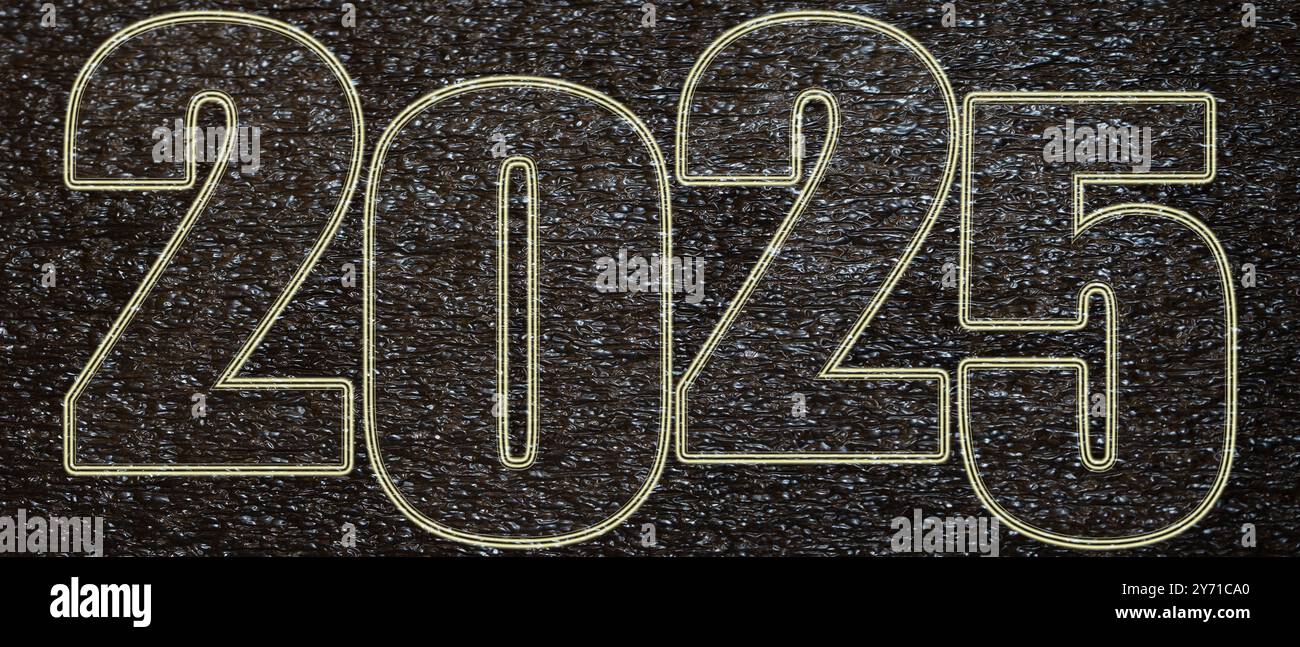 2025 concept de numéro pour bonne année, illustration de carte de voeux et modèle de brochure Banque D'Images