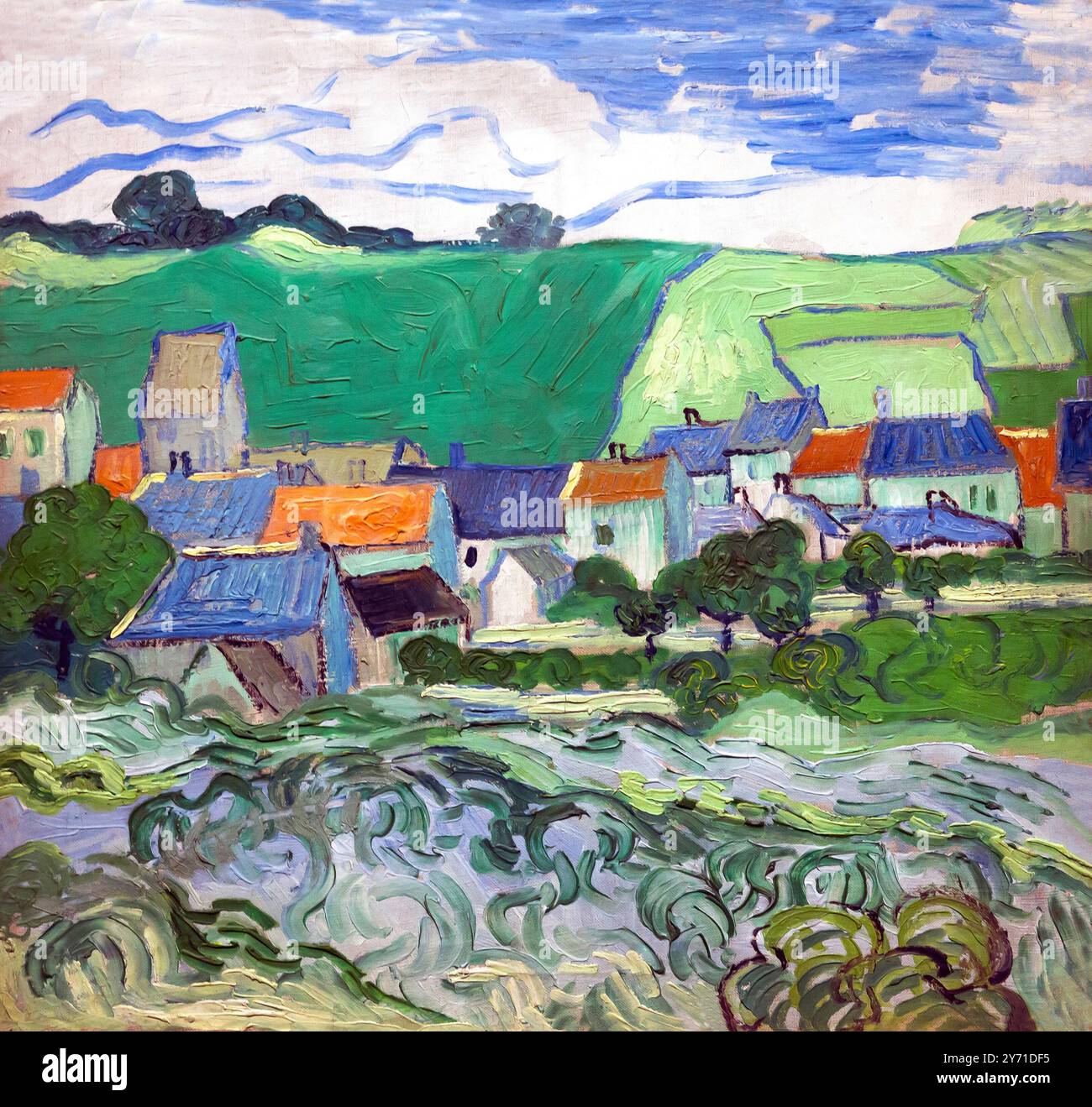 Vue d'Auvers-sur-Oise, vue d'Auvers, Vincent van Gogh, 1890, Banque D'Images