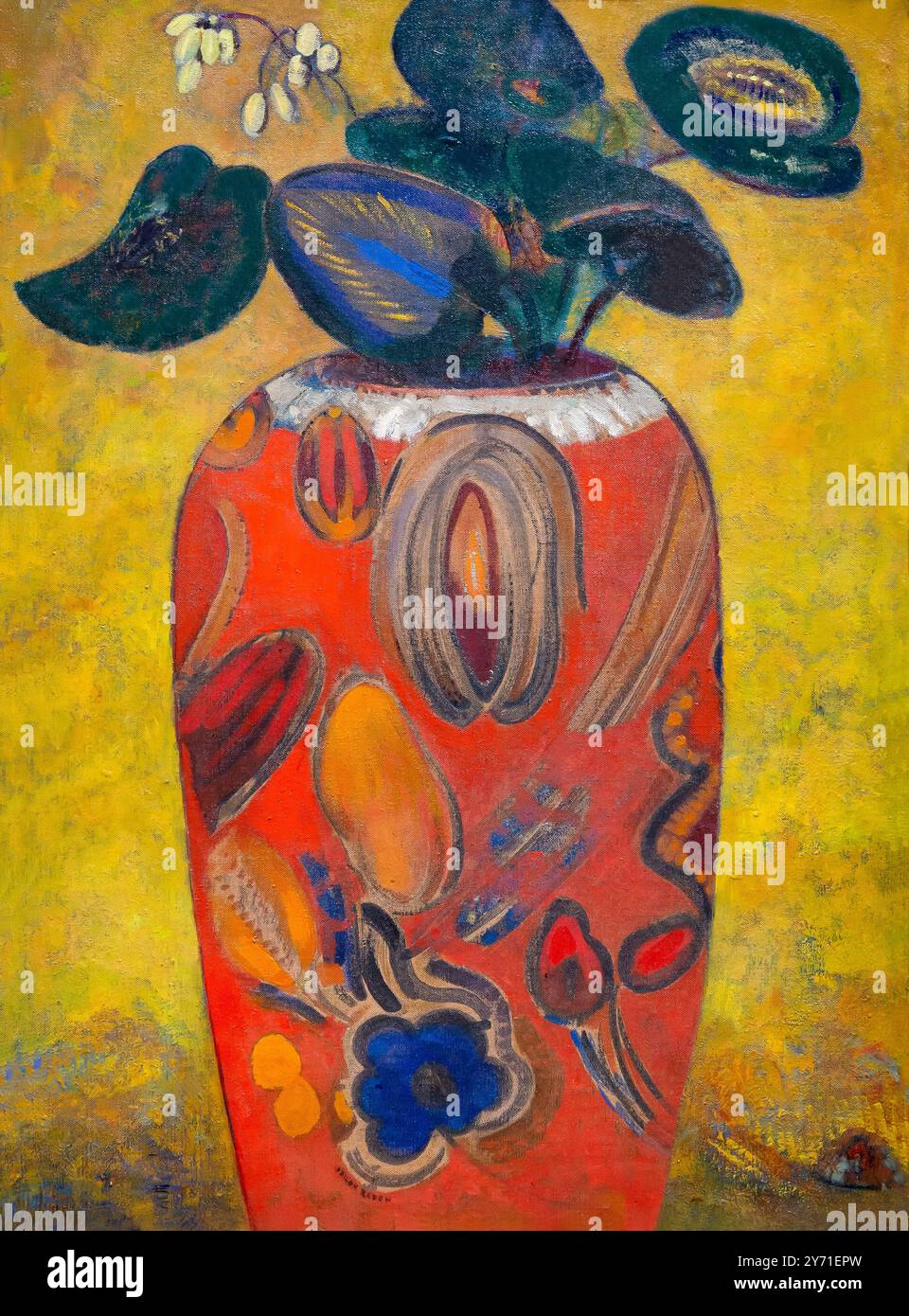 Plante verte dans une urne, plante verte dans une urne, Odilon Redon, 1910-1912, Banque D'Images