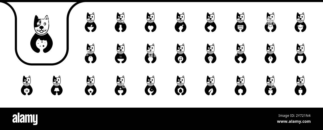 jack russell terrier mascotte chien cute icon designs vectoriels Illustration de Vecteur