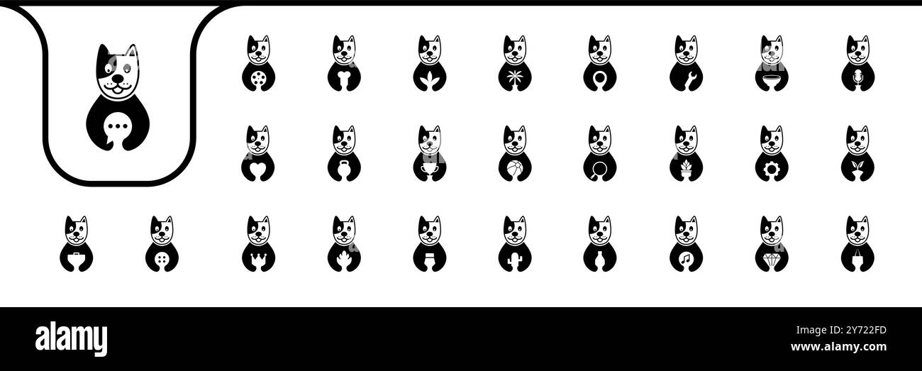 jack russell terrier mascotte chien cute icon designs vectoriels Illustration de Vecteur