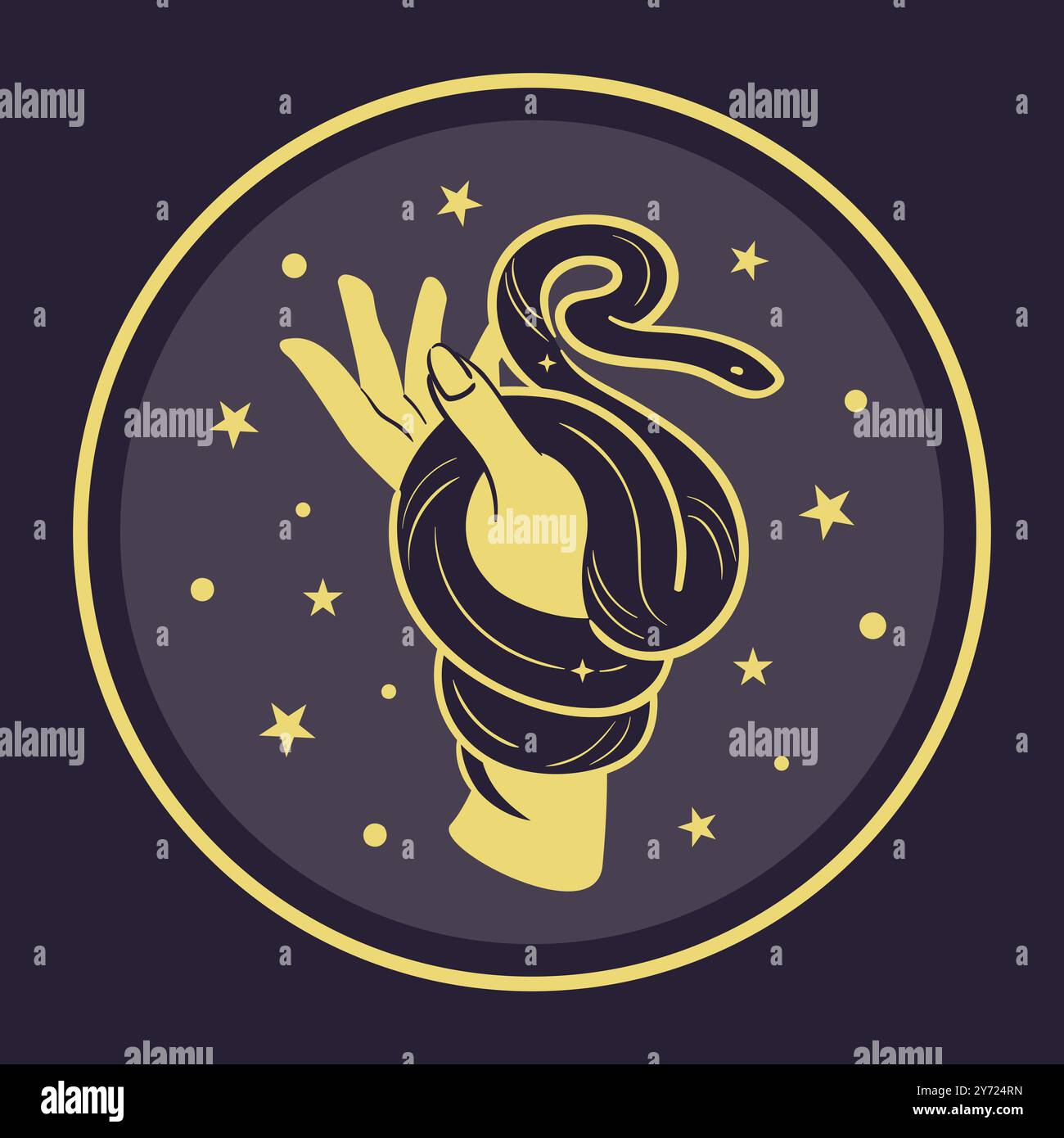 Une belle image du signe du zodiaque habilement entouré d'étoiles étincelantes. Illustration de Vecteur