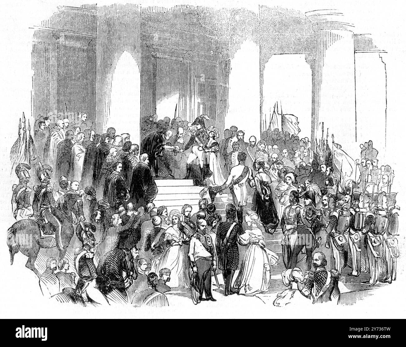 Inauguration de la Walhalla en présence du roi de Bavière, Louis Ier 18 octobre 1842 Banque D'Images