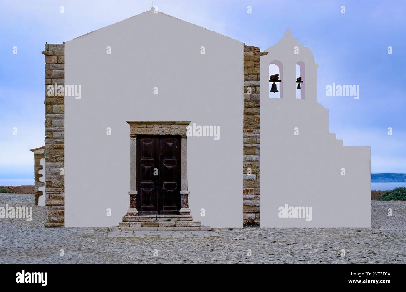 Église Nossa Senhora da Graca (Notre Dame de grâce), Fortaleza de Sagres, Algarve, Portugal Banque D'Images