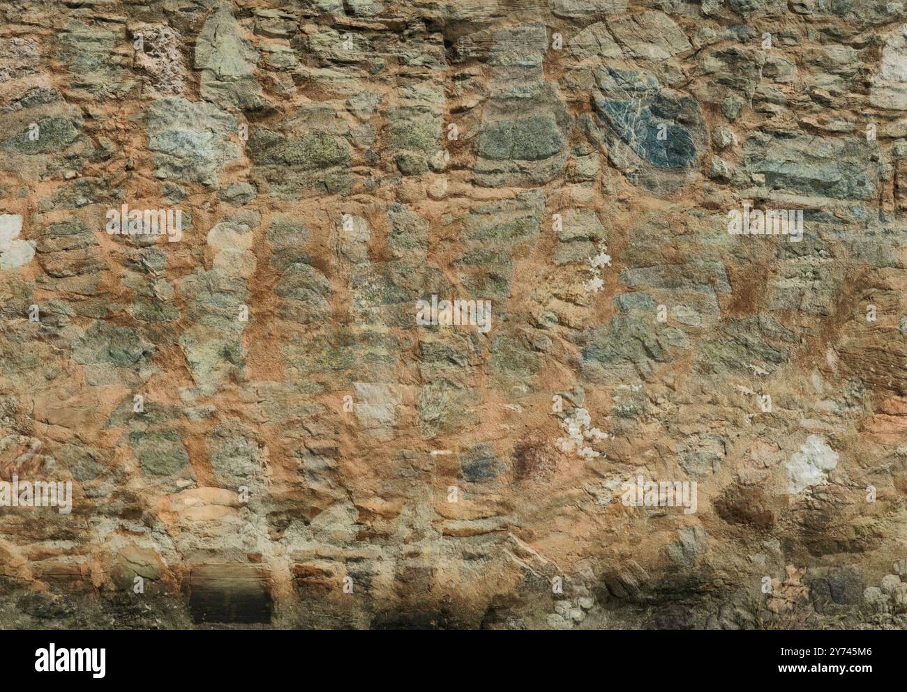 Extérieur du mur en pierre floue – concept de « flèche » à travers la vitre de fenêtre Banque D'Images