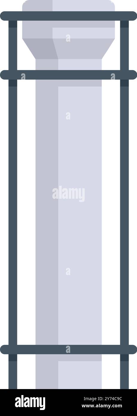 Pilier en béton armé debout, en attente de son intégration dans un plus grand projet de construction ou d'ingénierie Illustration de Vecteur