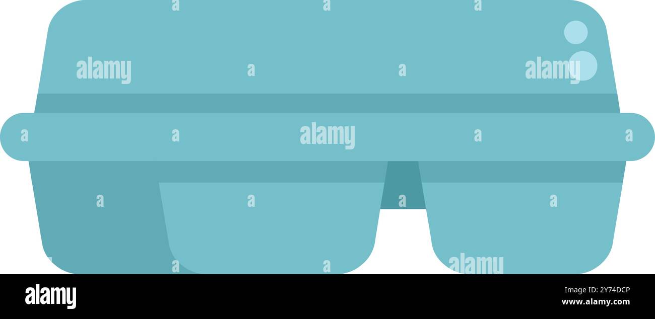 Boîte de rangement en carton bleu contenant des œufs de poule pour le petit déjeuner, le déjeuner ou le dîner Illustration de Vecteur
