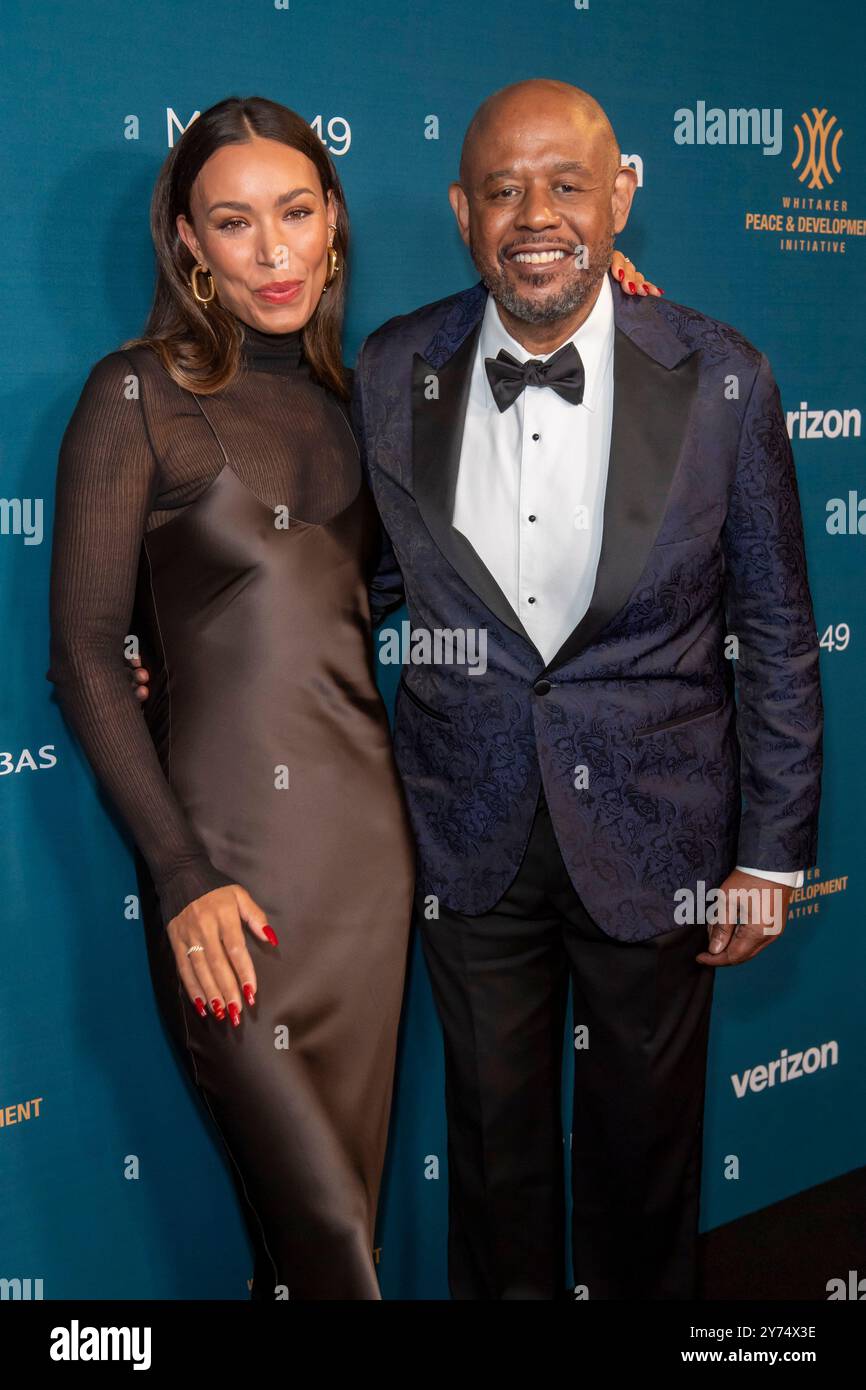 New York, États-Unis. 27 septembre 2024. NEW YORK, NEW YORK - SEPTEMBRE 27 : (G-d) Ilfenesh Hadera et Forest Whitaker assistent au gala faces of Hope 2024 au Gotham Hall le 27 septembre 2024 à New York. Crédit : Ron Adar/Alamy Live News Banque D'Images