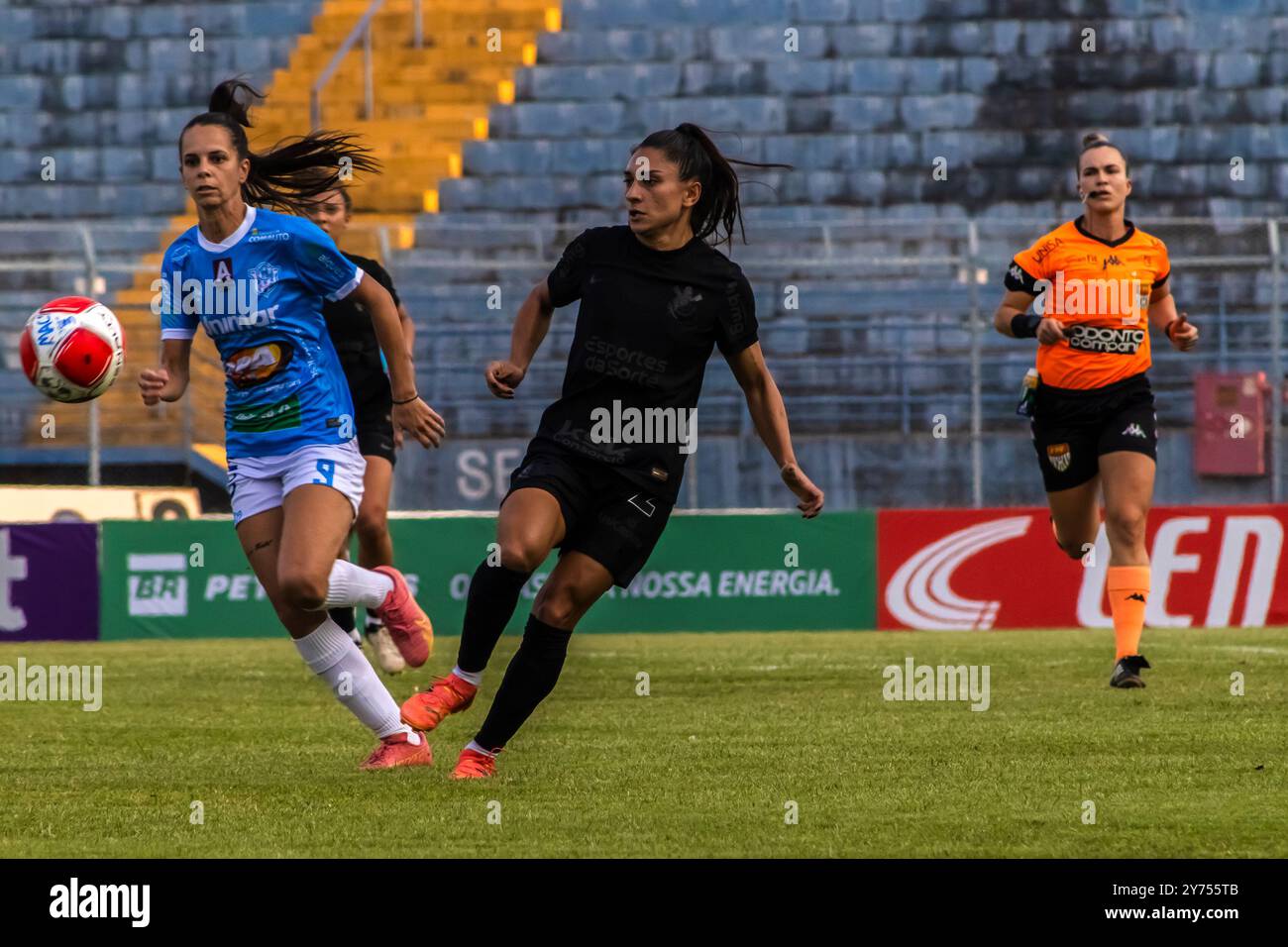 Match entre Corinthians et Marília, valable pour le Championnat Paulista féminin 2024, qui s'est tenu au stade Bento de Abreu Sampaio Vidal, connu sous le nom de Abreuzão, à Marília, SP Banque D'Images