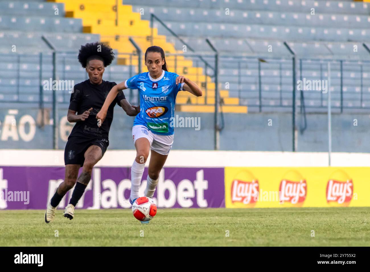 Match entre Corinthians et Marília, valable pour le Championnat Paulista féminin 2024, qui s'est tenu au stade Bento de Abreu Sampaio Vidal, connu sous le nom de Abreuzão, à Marília, SP Banque D'Images
