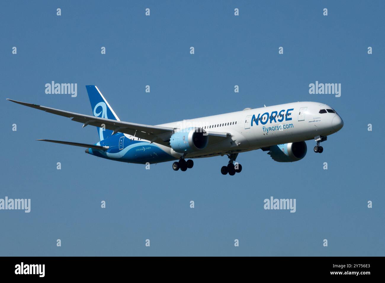 Aéronefs Boeing 787-9 Dreamliner exploité par Norse Atlantic Airways Airline Airplane Jetliner Passenger Jet Airline plane Approach Berlin Banque D'Images