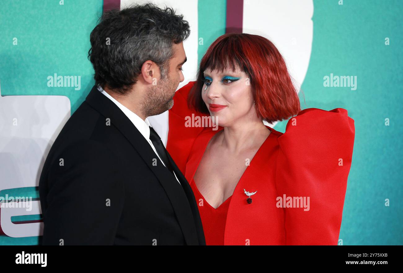 Michael Polansky et Lady Gaga assistent à la première britannique de « Joker folie à deux » au Cineworld Leicester Square à Londres, en Angleterre. Banque D'Images