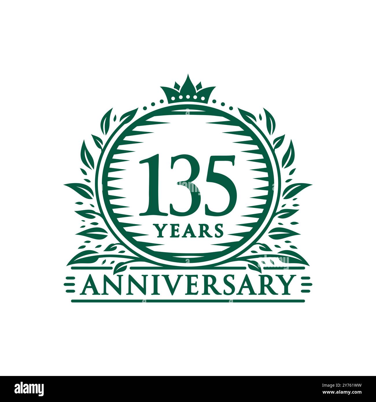 modèle de conception anniversaire célébrant 135 ans. logo du 135e anniversaire. Vecteur et illustration. Illustration de Vecteur