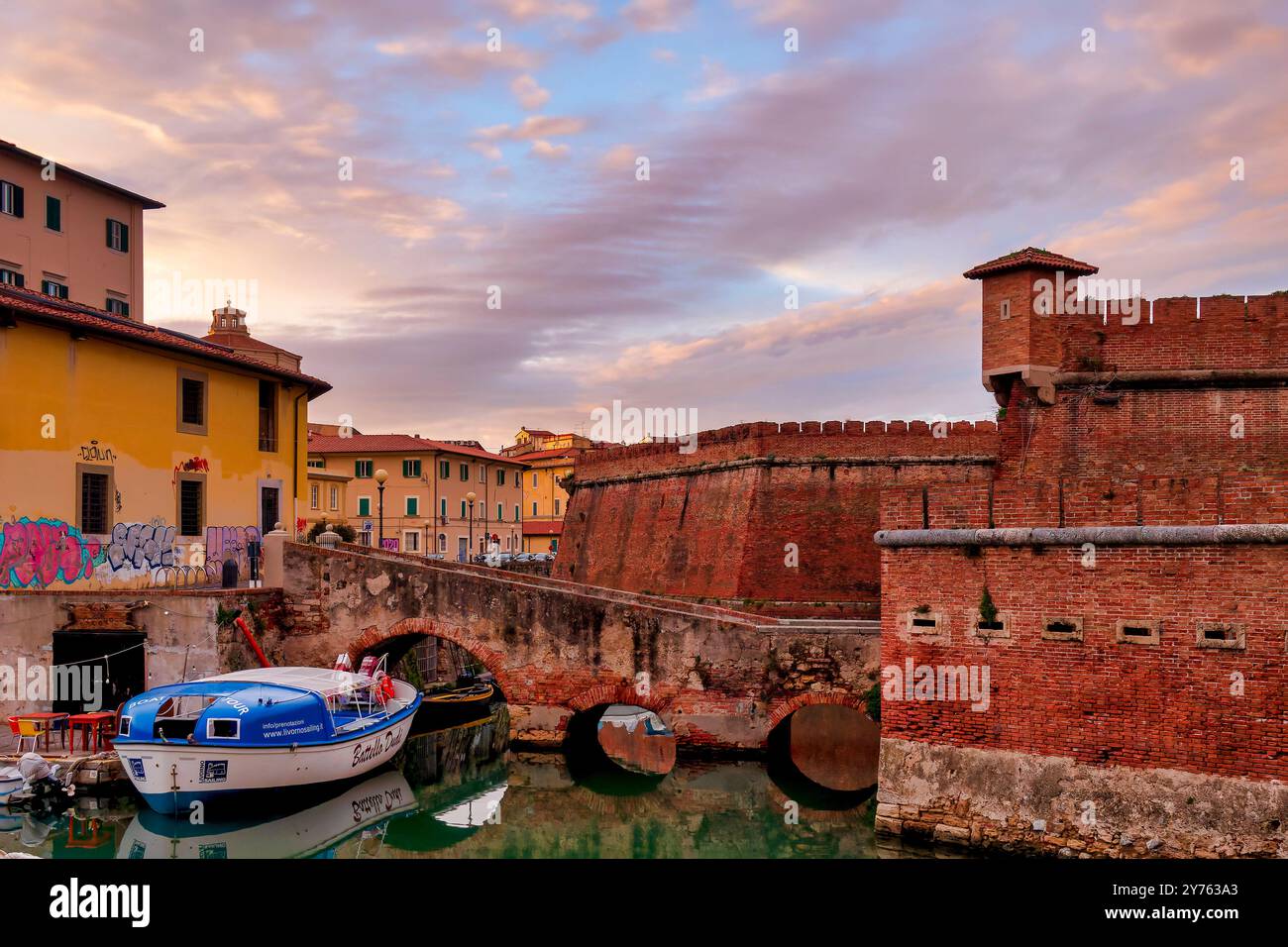 Fortezza Nuova, situé dans le quartier Venezia Nuova de Livourne, Toscane, Italie Banque D'Images