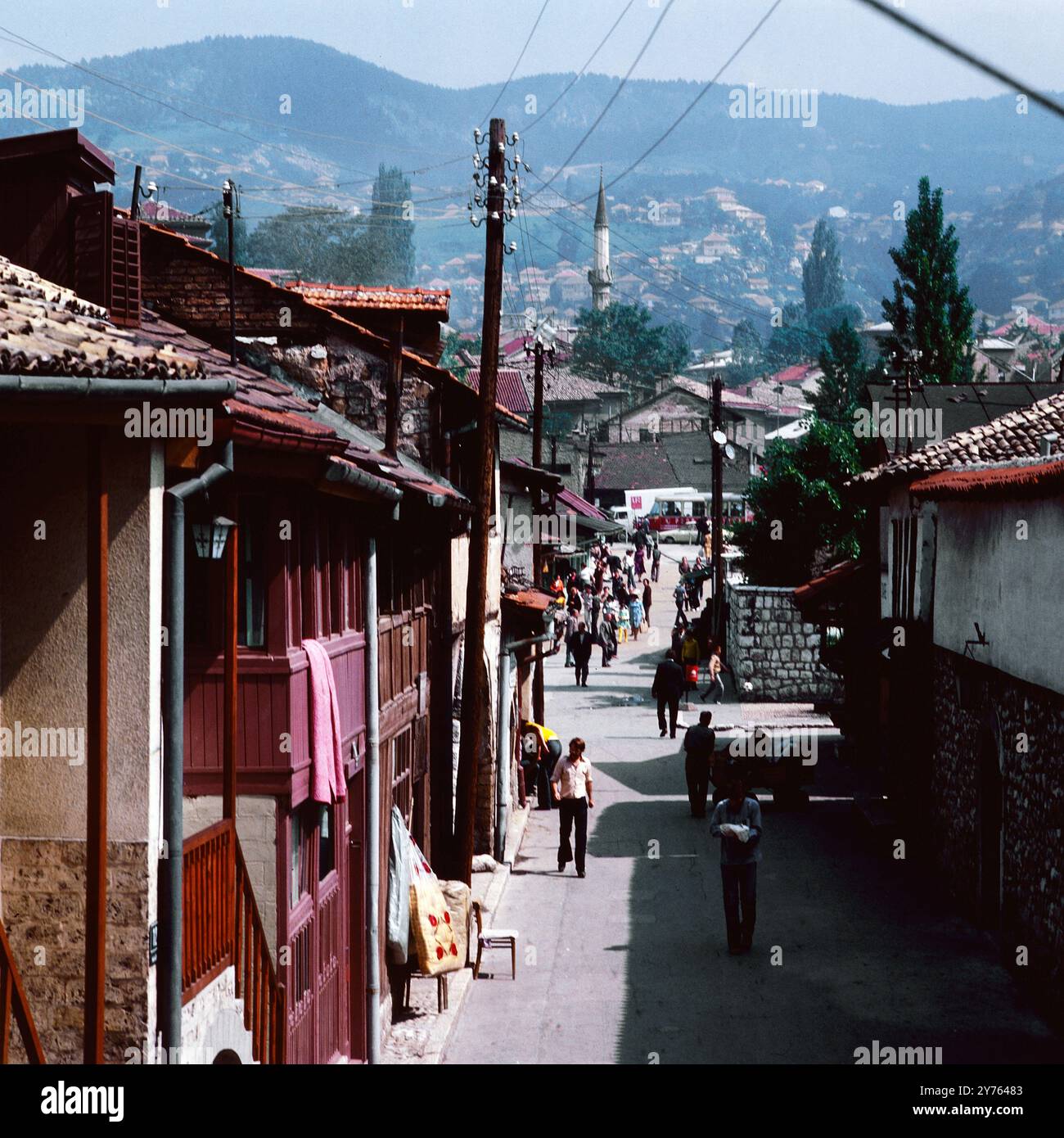 Blick in die Altstadt von Sarajevo, Bosnien, Jugoslawien um 1981. Banque D'Images