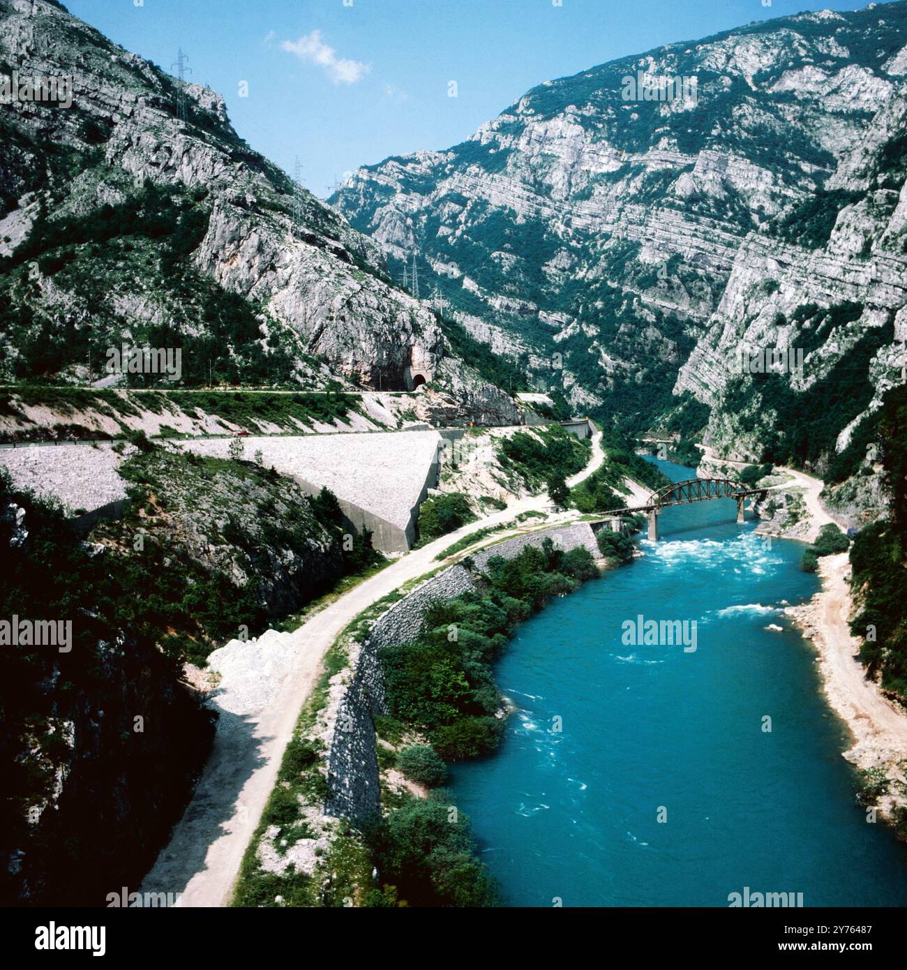 Die Naretva-Schlucht BEI Mostar Jugoslawien um 1981. Banque D'Images