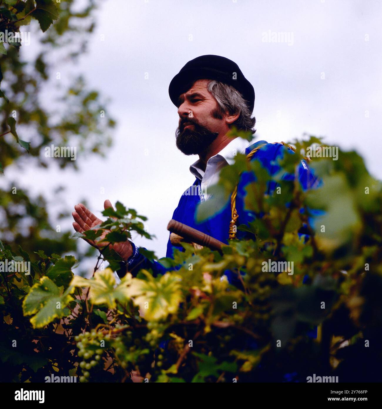'Winzer'-Darsteller im Erlebnispark Tripsdrill BEI Cleebronn, Baden-Württemberg um 1983. Banque D'Images