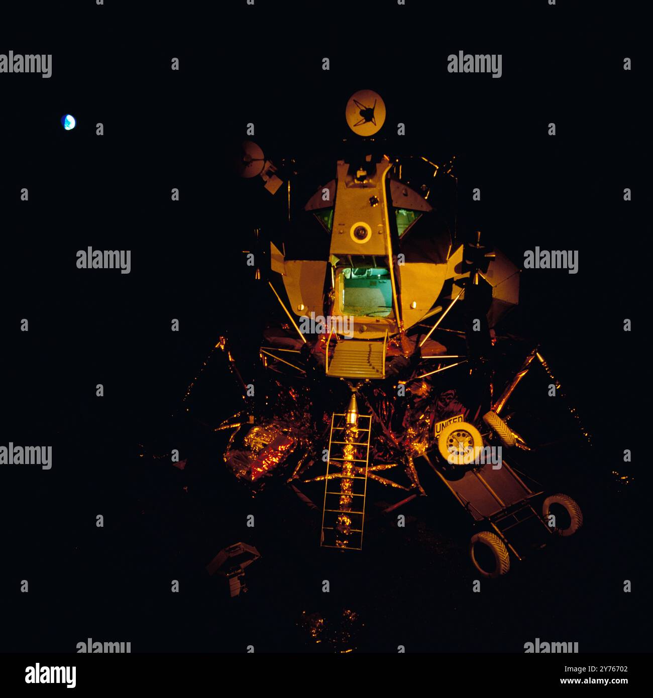 Die Apollo 16 Fähre 'Orion' im Kennedy Space Center Visitor Complex in Cape Canaveral, Florida, USA UM 1987. Banque D'Images