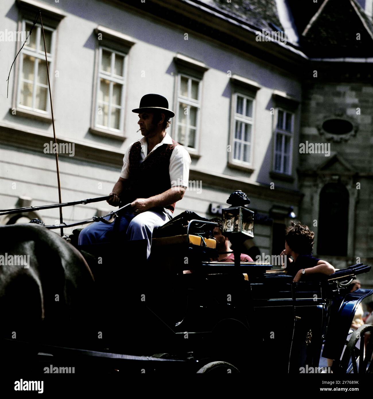 Fiakerfahrt durch Wien, Österreich um 1981. Banque D'Images