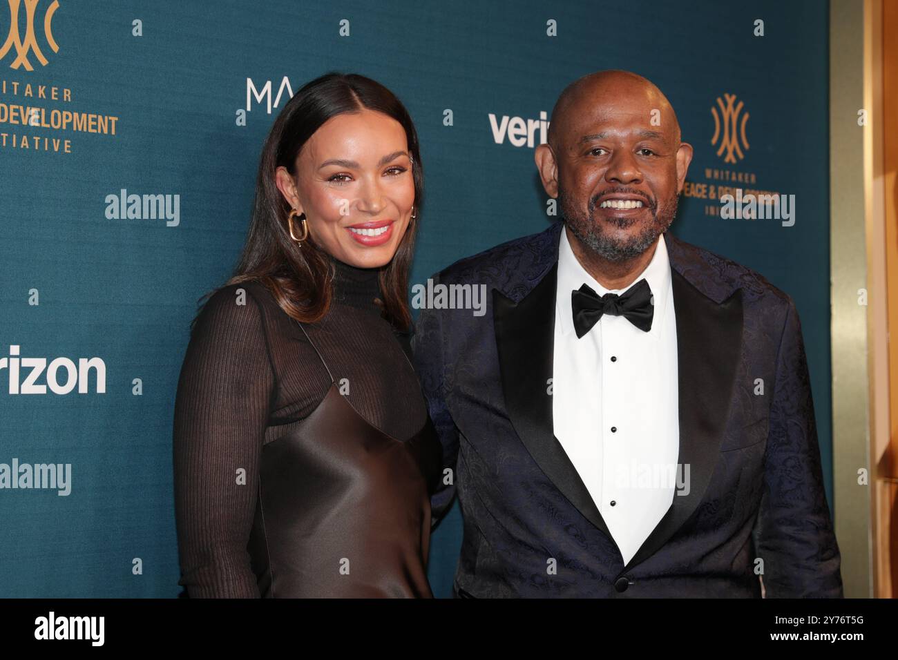 NY, États-Unis. 27 septembre 2024. New York, NY - 27 septembre 2024:.(de gauche à droite) Ilfenesh Hadera et Forest Whitaker assistent au Gala faces of Hope de l'Initiative Whitaker Peace & Development au Gotham Hall de New York. Le gala, organisé conjointement avec l'Assemblée générale des Nations Unies, a célébré les artisans de la paix et les dirigeants qui se consacrent à la transformation des communautés touchées par les conflits. L'événement a présenté des histoires inspirantes de résilience et a mis en évidence l'impact de WPDI en Afrique, en Amérique du Nord et en Europe. Photo de Giada Papini Rampelotto/EuropaNewswire. (Crédit image : © Luiz Rampelotto/ZUMA Press Wir Banque D'Images